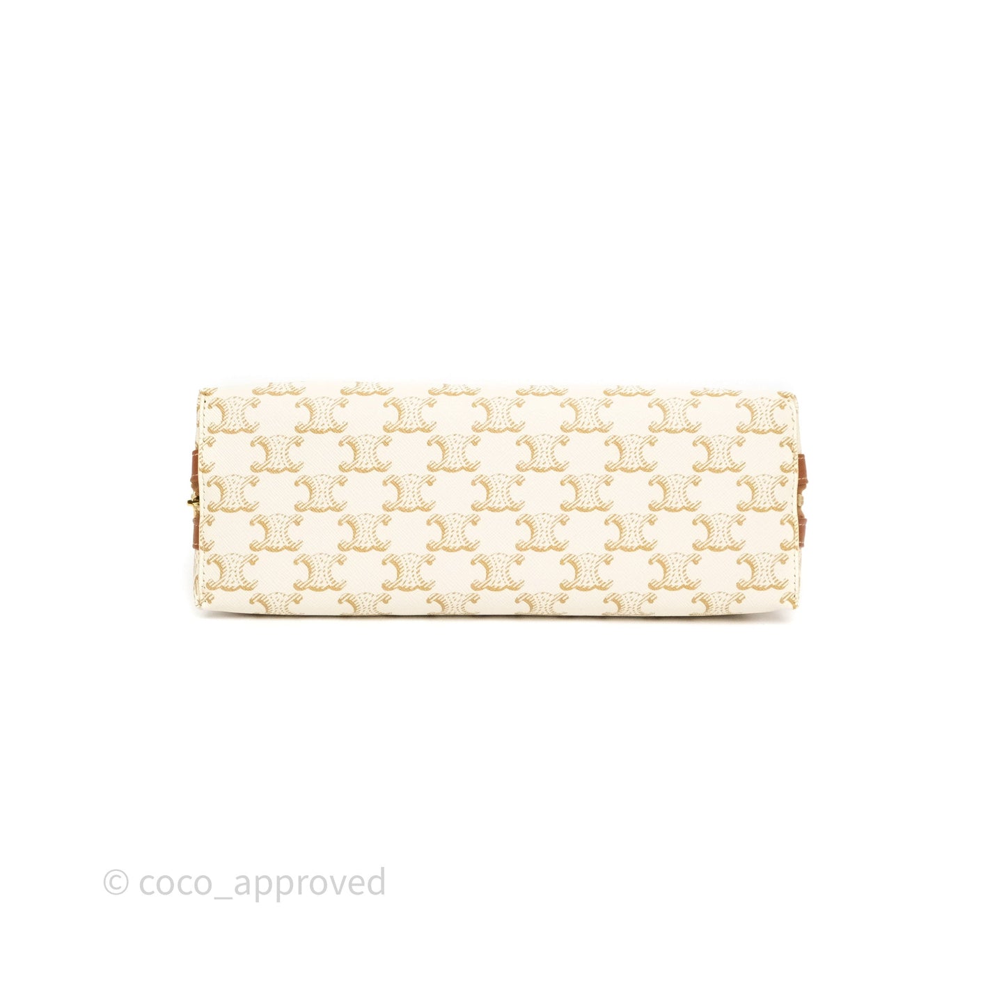 Celine Large Cosmetic Pouch White Triomphe Canvas