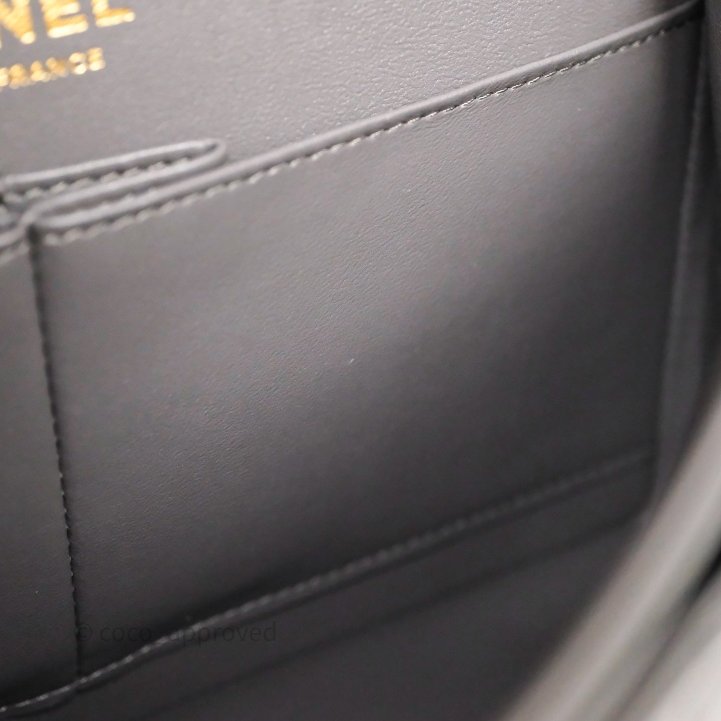 Chanel Small Quilted Classic Flap Grey Lambskin Light Gold Hardware