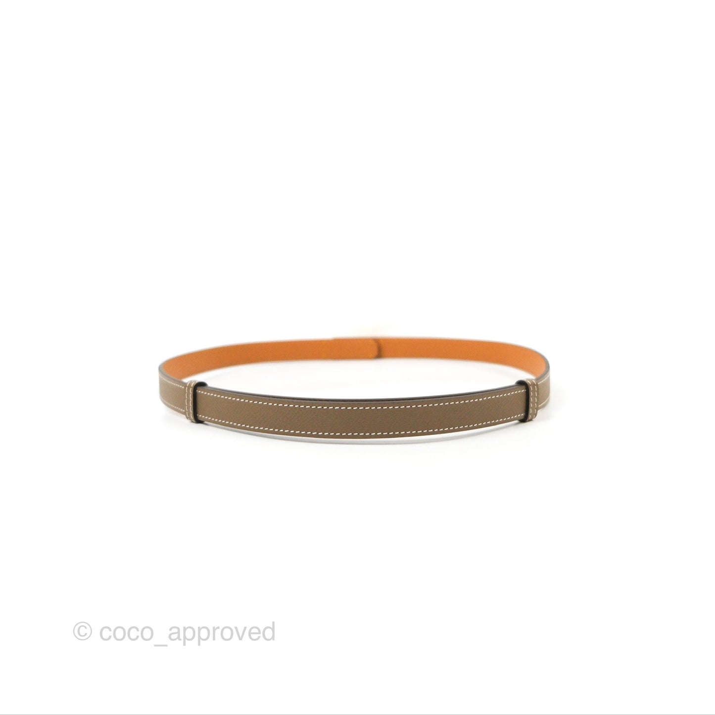 Hermès Kelly Buckle Belt Etoupe Epsom Gold Hardware