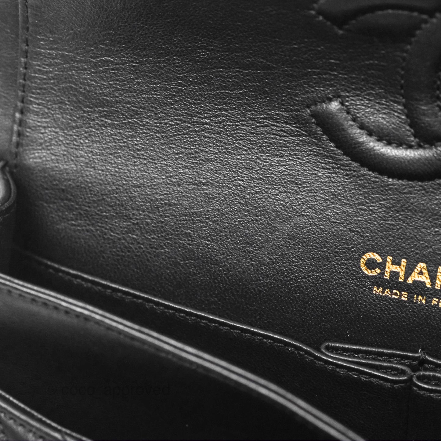 Chanel Classic M/L Medium Chevron Double Flap Black Lambskin Gold Hardware