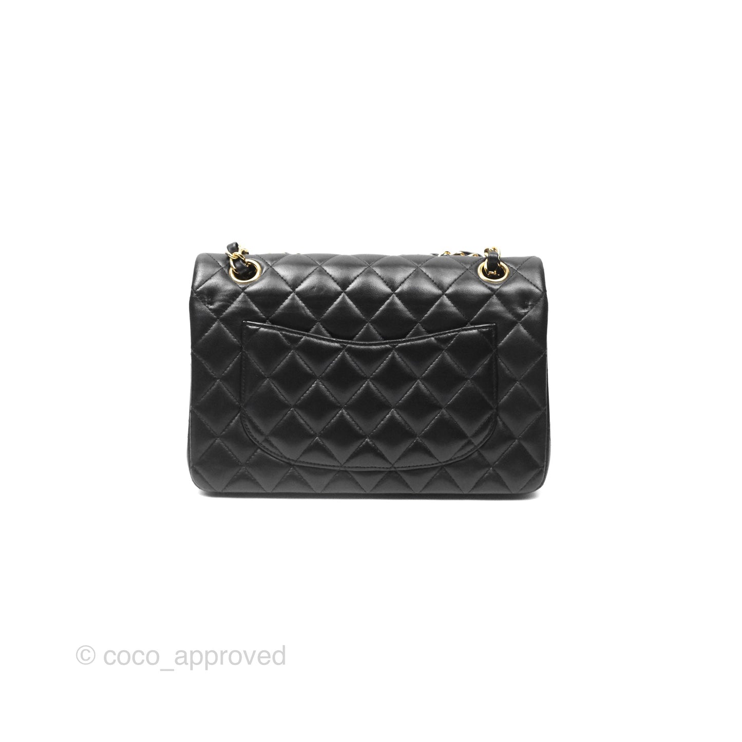 Chanel Small Classic Quilted Flap Black Lambskin Gold Hardware