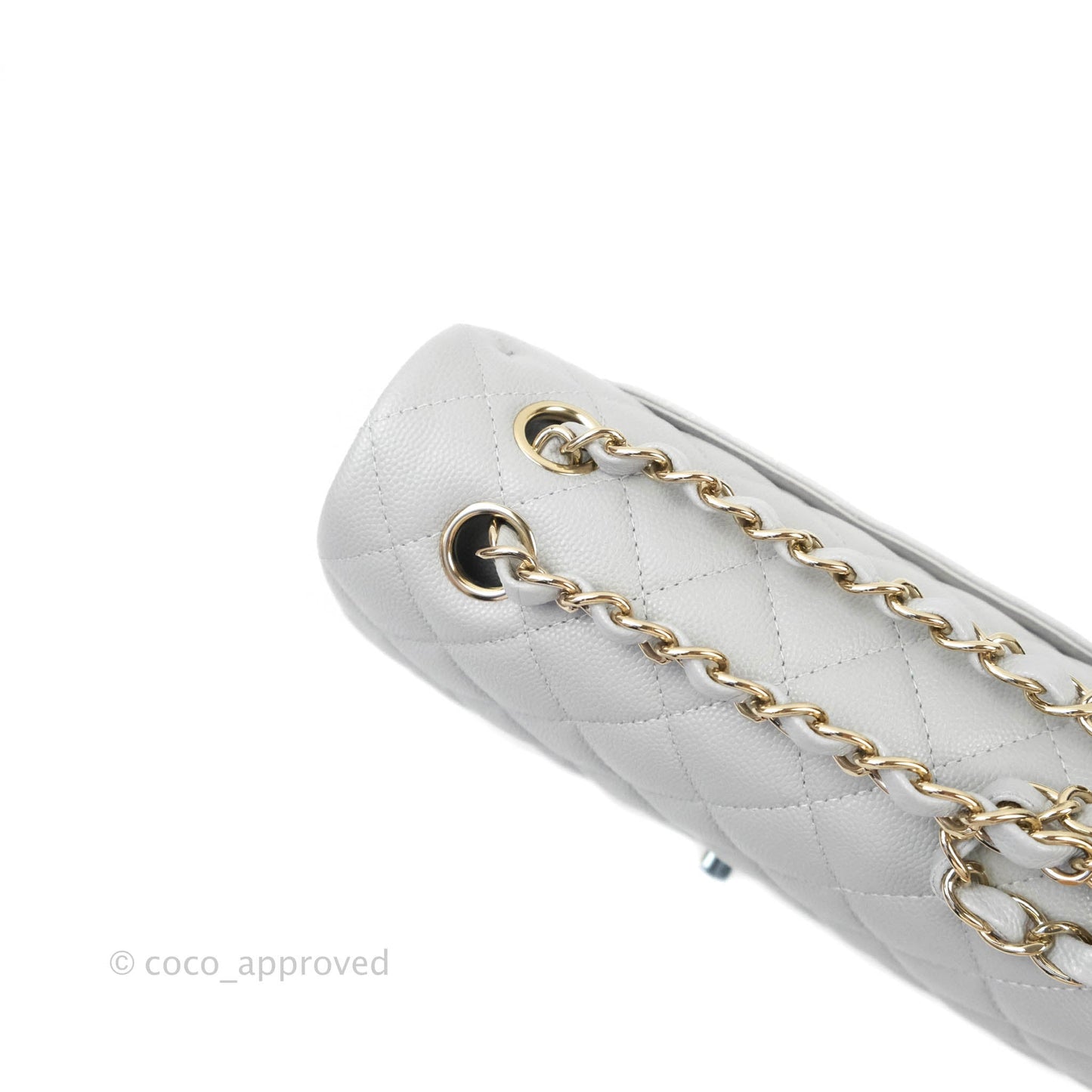 Chanel Classic Small S/M Flap Grey Caviar Gold Hardware