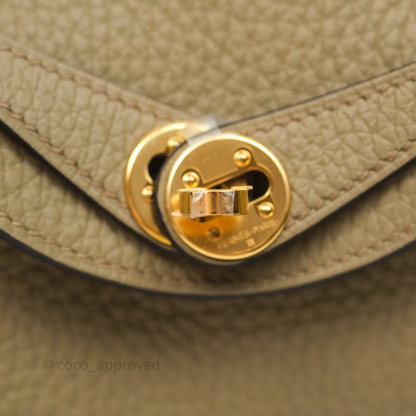 Hermès Mini Lindy 20 Beige Marfa 8Q Clemence Gold Hardware