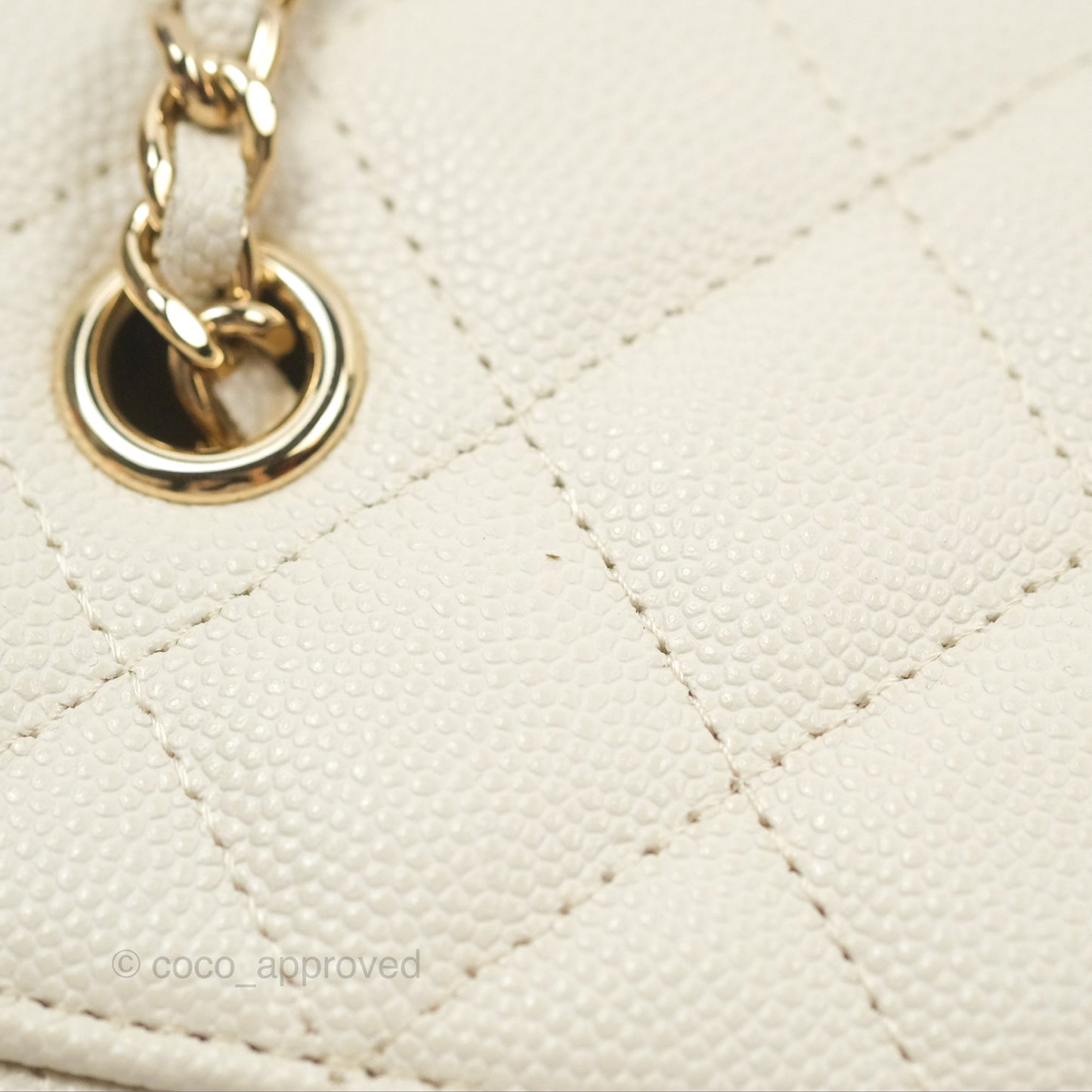 Chanel Classic Vanity With Chain Ivory Caviar Gold Hardware