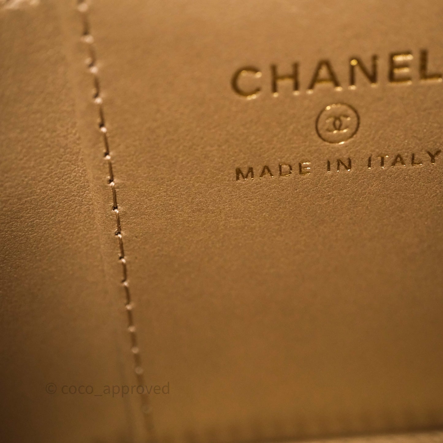 Chanel Mini Vanity Pearl Crush With Chain Dark Grey Lambskin Aged Gold Hardware