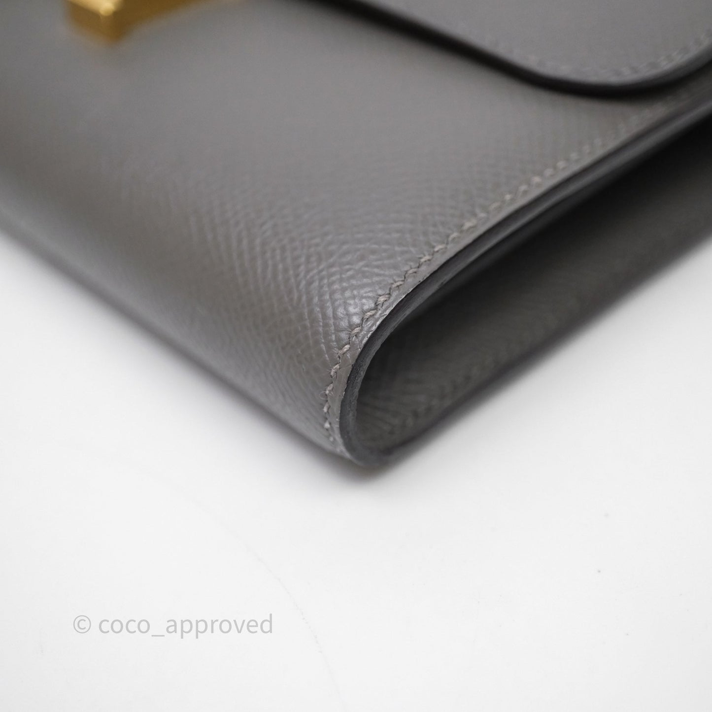 Hermès Constance Long To Go Wallet Gris Meyer 0L Epsom Gold Hardware