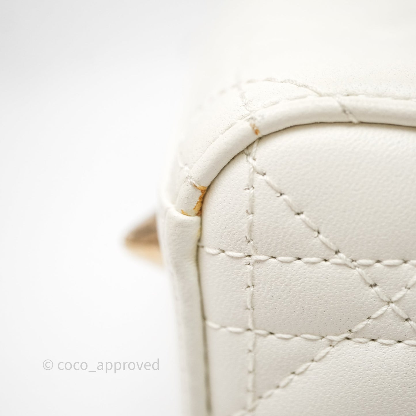 Christian Dior Small My ABCDior Lady Dior Bag White Cannage Lambskin Gold Hardware