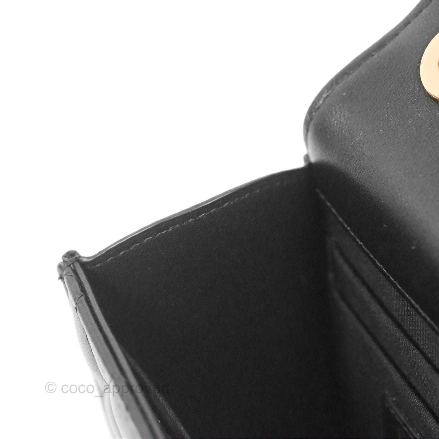 Chanel Mini Quilted Trendy CC Clutch With Chain Black Lambskin Rose Gold Hardware