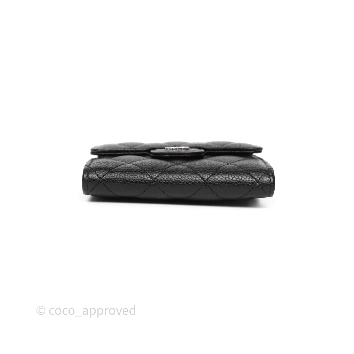 Chanel Classic Short Flap Wallet Black Caviar Silver Hardware