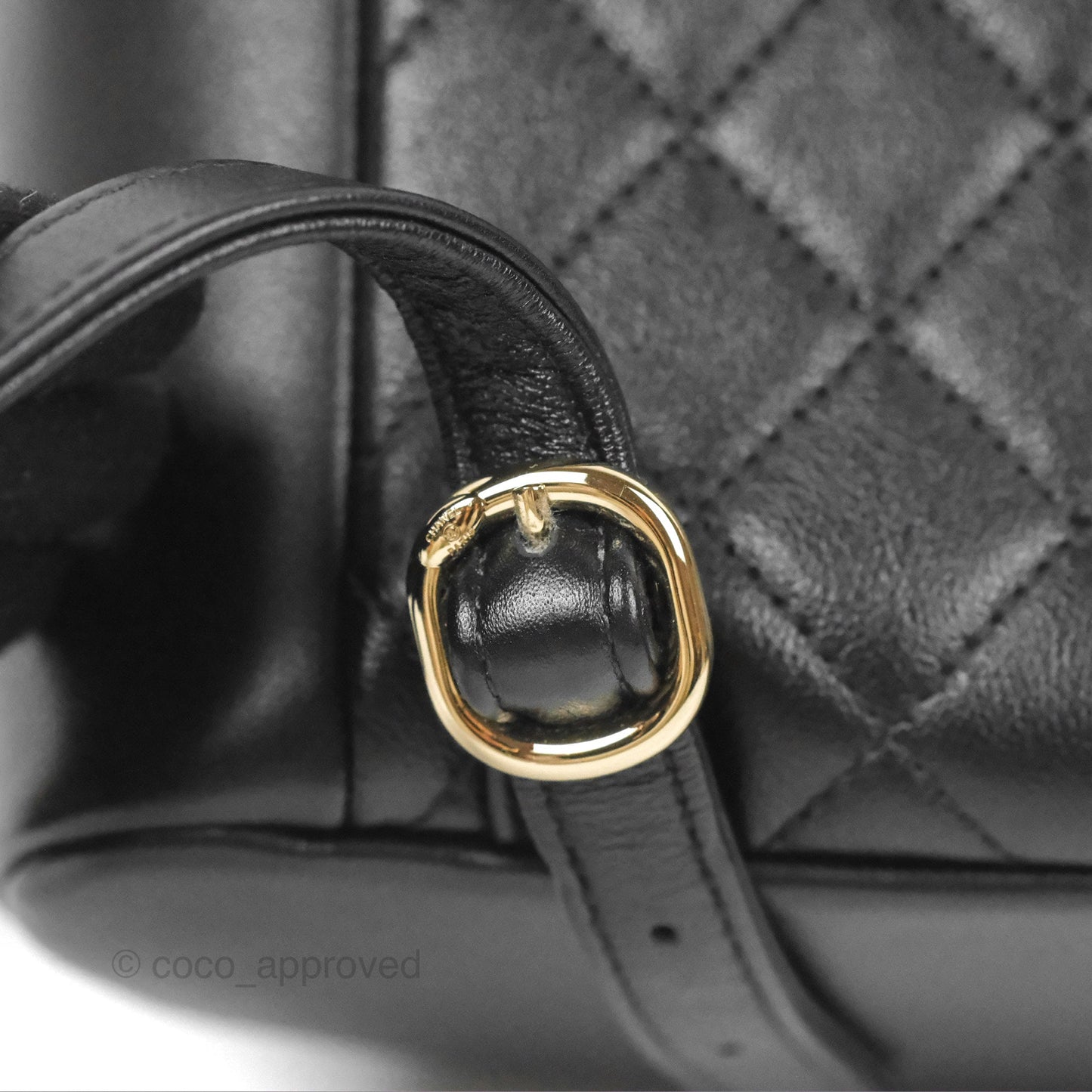 Chanel Duma Backpack Large Black Calfskin Gold Hardware 23P