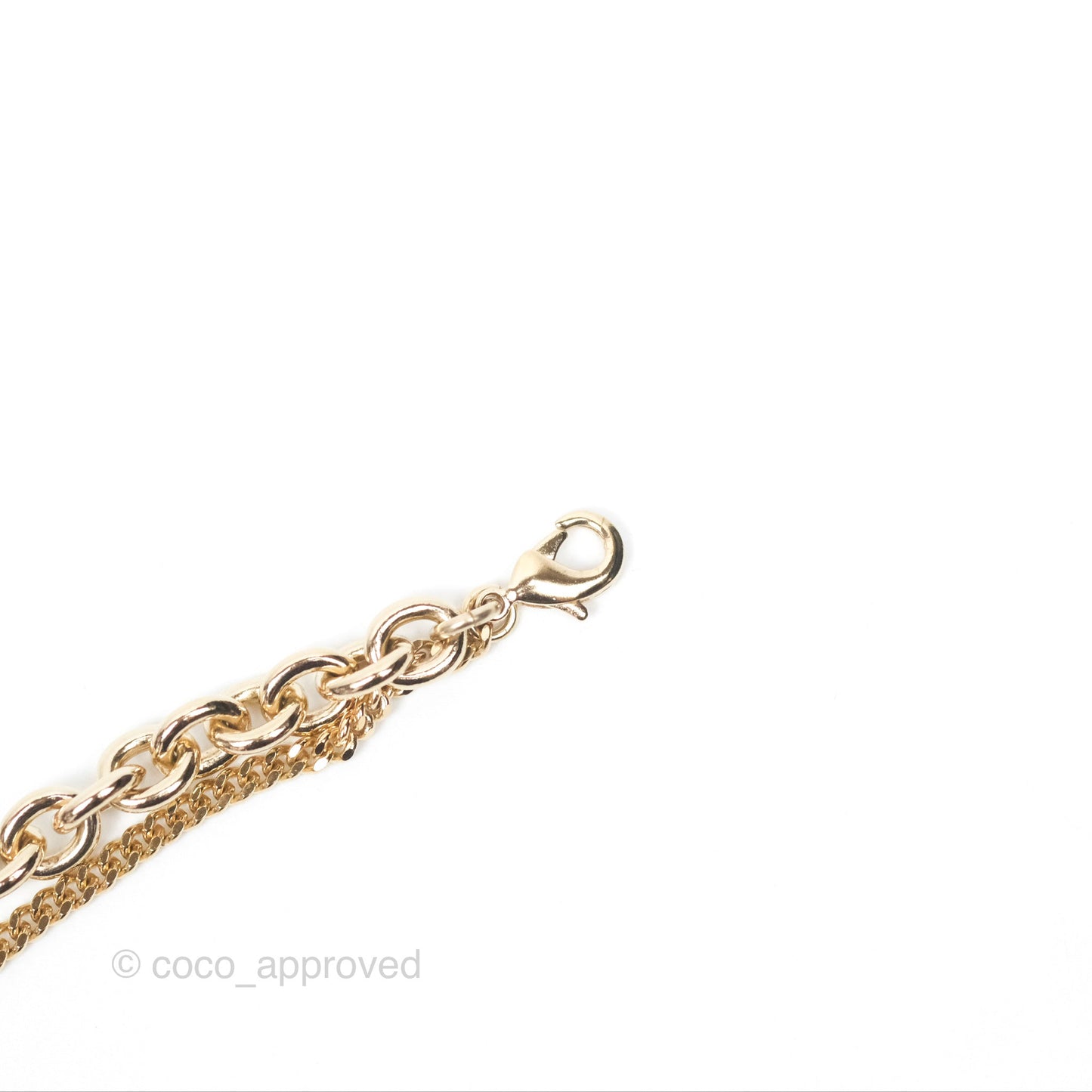 Chanel Charms CC Necklace Gold Tone 21K