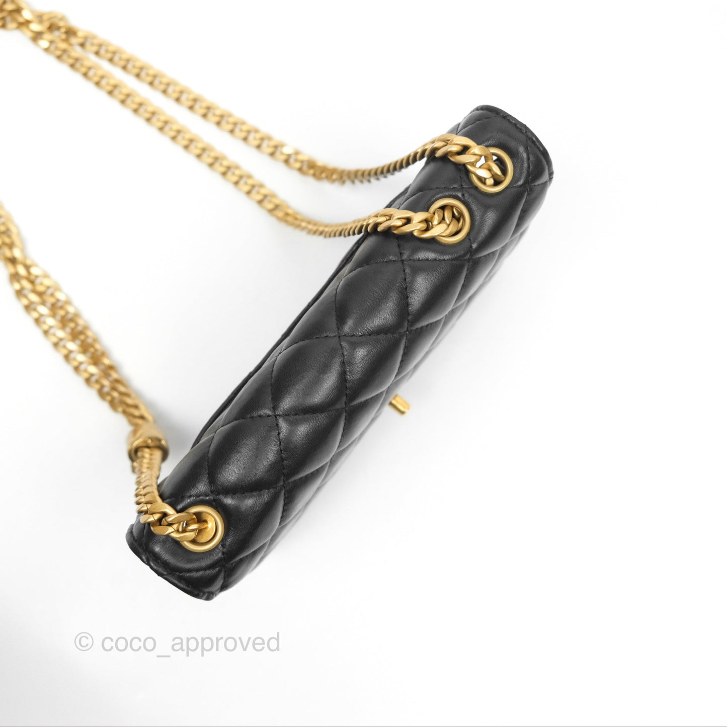 Chanel All Slide Wallet on Chain WOC Adjustable Chain Quilted Black Lambskin 22K