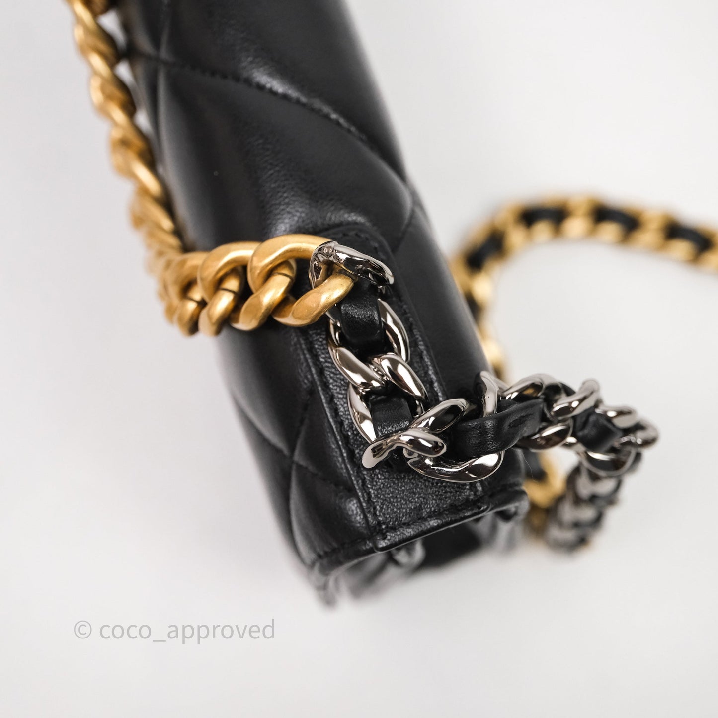 Chanel 19 Wallet on Chain WOC Black Mixed Hardware