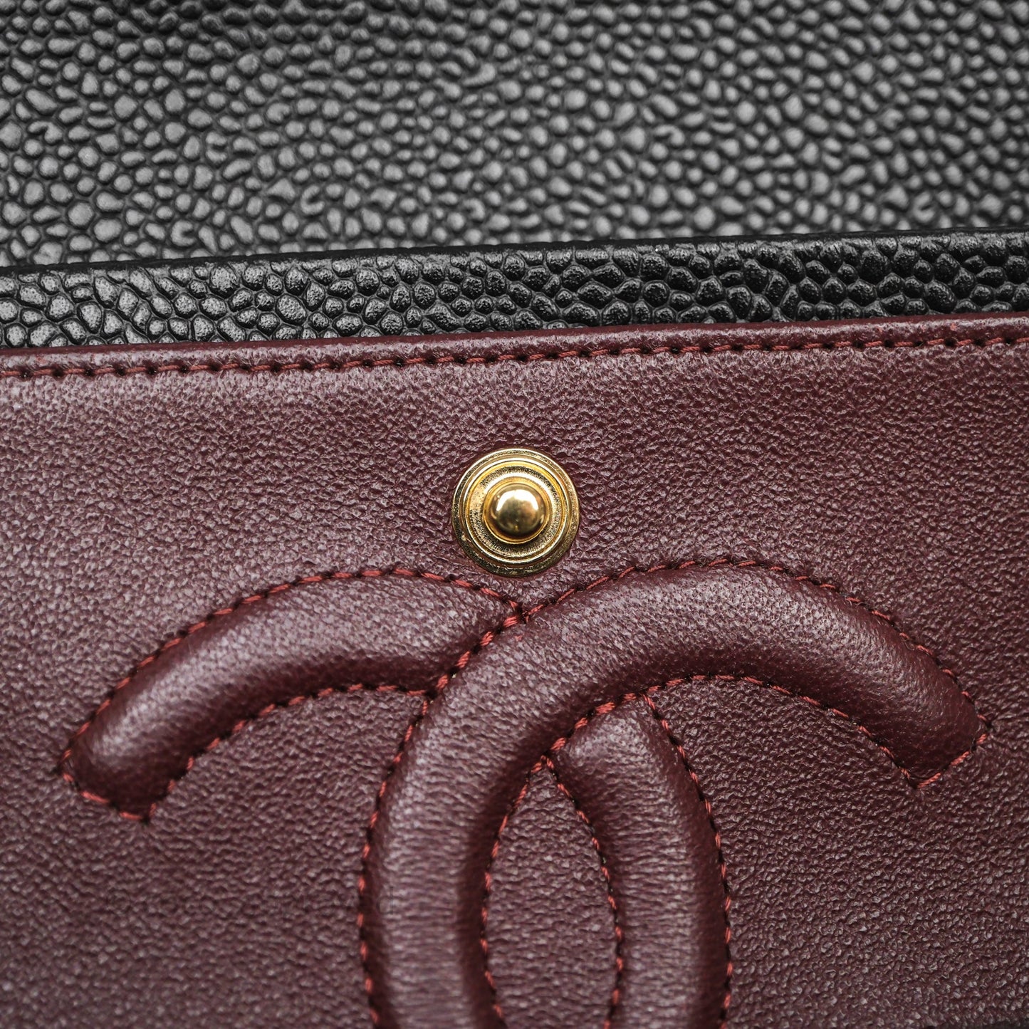Chanel Classic M/L Medium Flap Quilted Black Caviar Gold Hardware