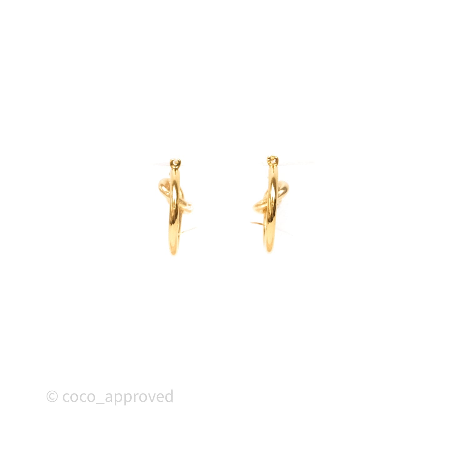 Celine Knot Hoop Earrings Gold Tone