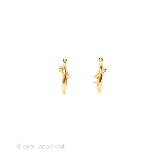 Celine Knot Hoop Earrings Gold Tone