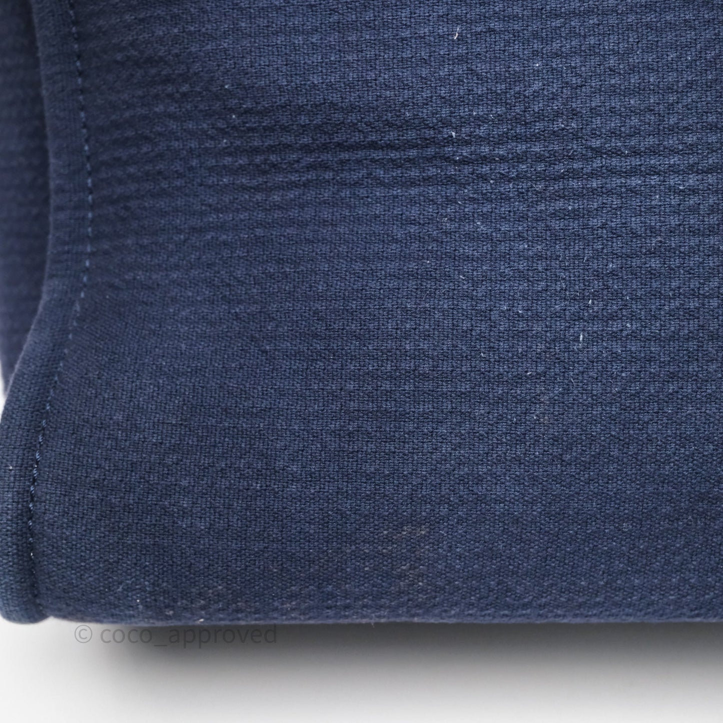 Chanel Large Deauville Navy Canvas Silver Hardware