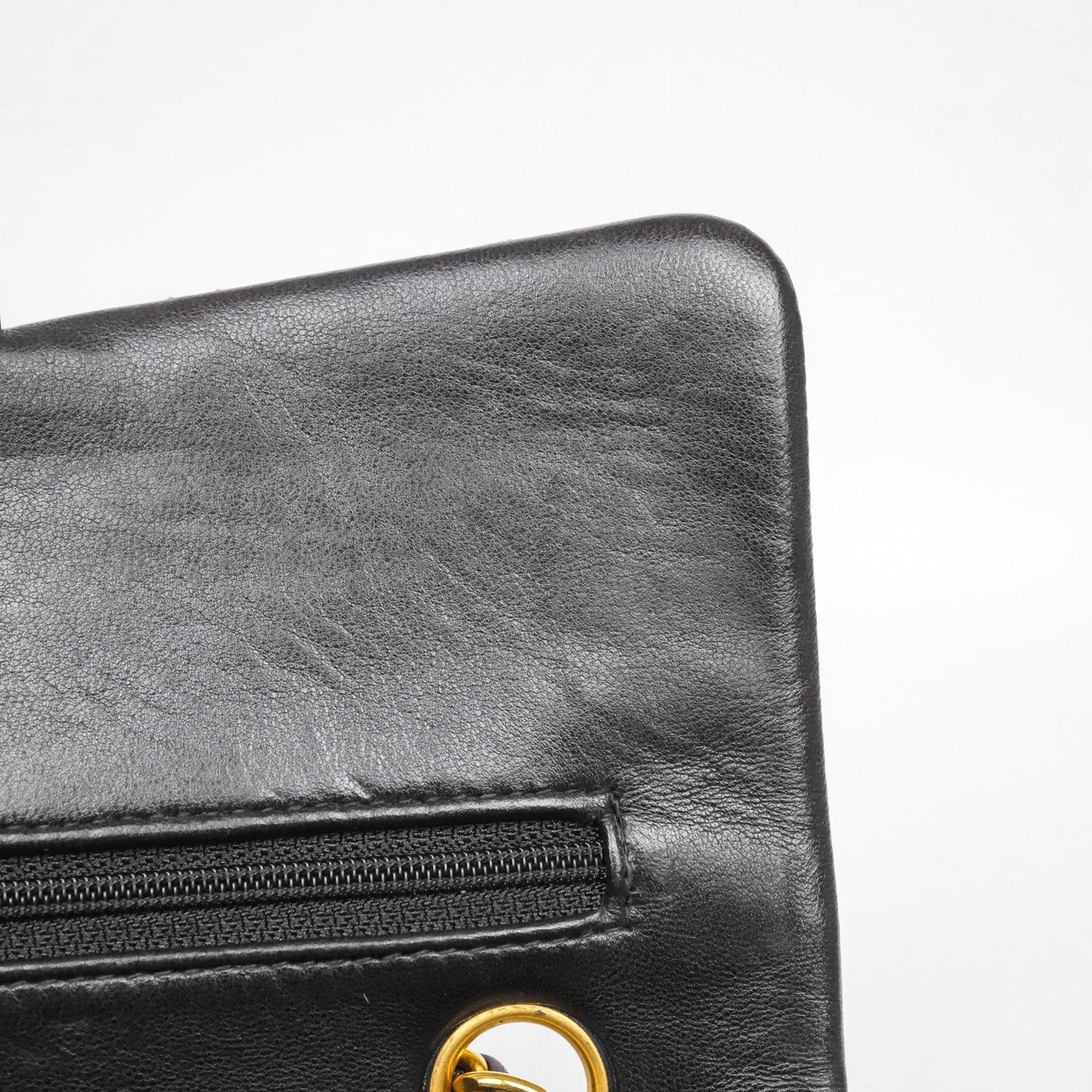 Chanel Vintage Small Classic Flap Black Lambskin 24K Gold Hardware