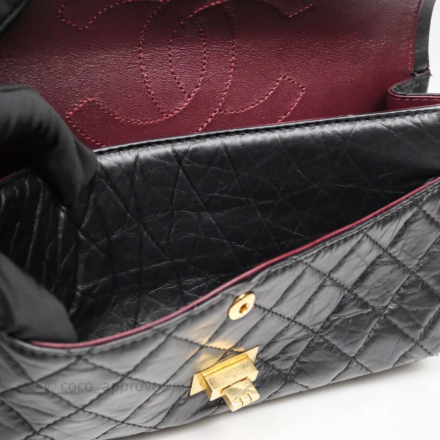 Chanel Reissue 225 Flap Black Aged Calfskin Gold Hardware