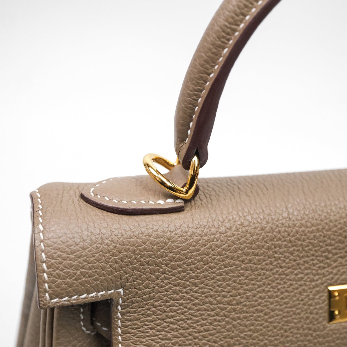 Hermes Kelly 25 Etoupe 18 Togo Gold Hardware