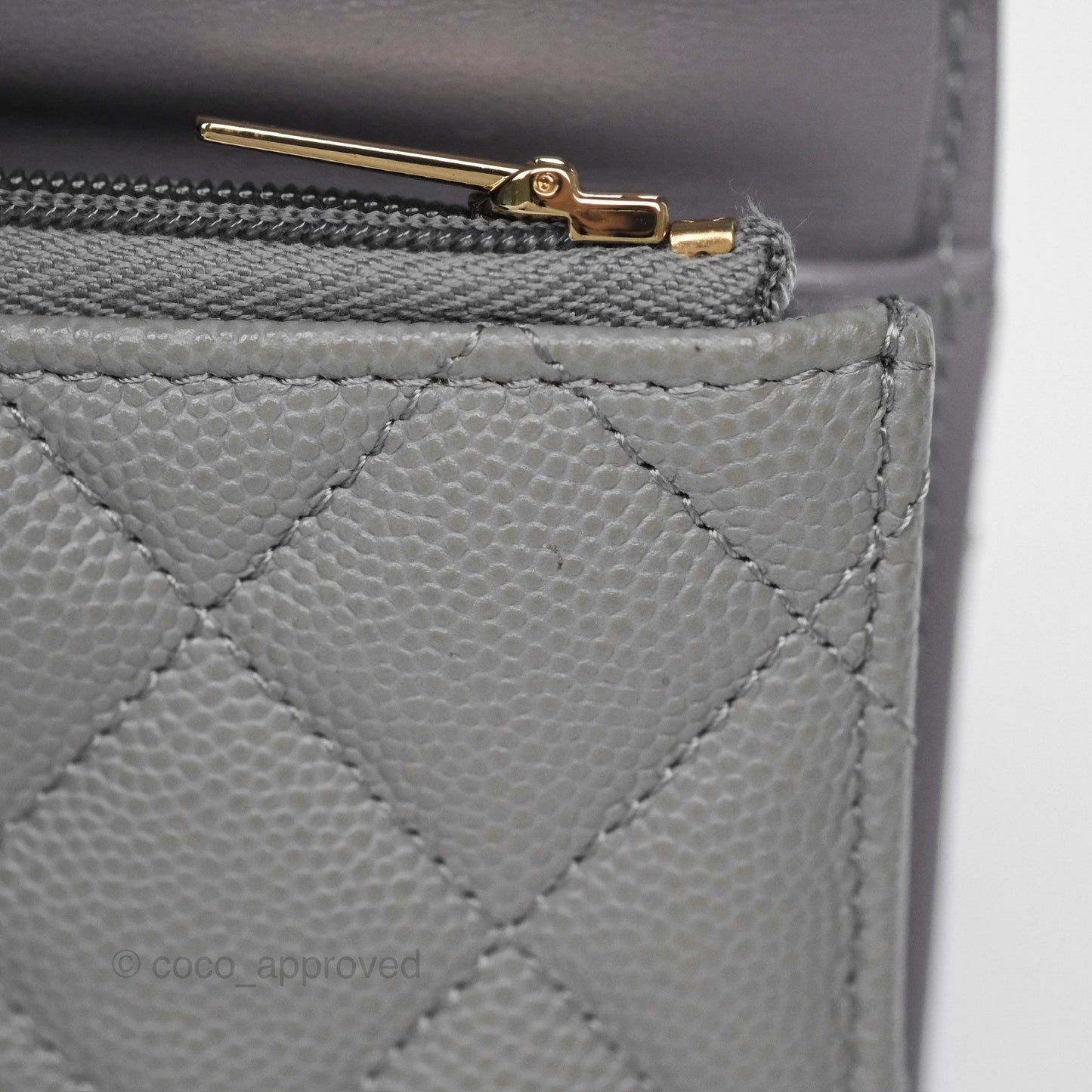 Chanel Classic Short Flap Wallet Grey Caviar Gold Hardware
