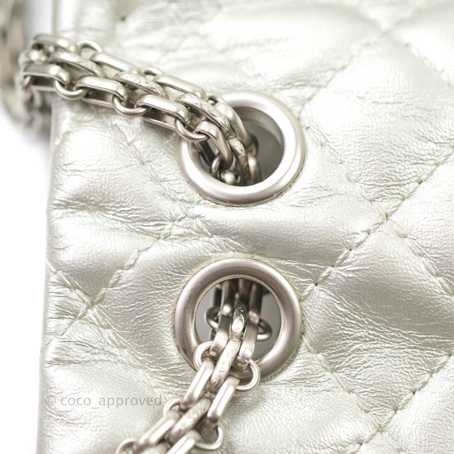 Chanel Reissue Quilted Aged Calfskin Metallic Silver Matte Silver Hardware 225