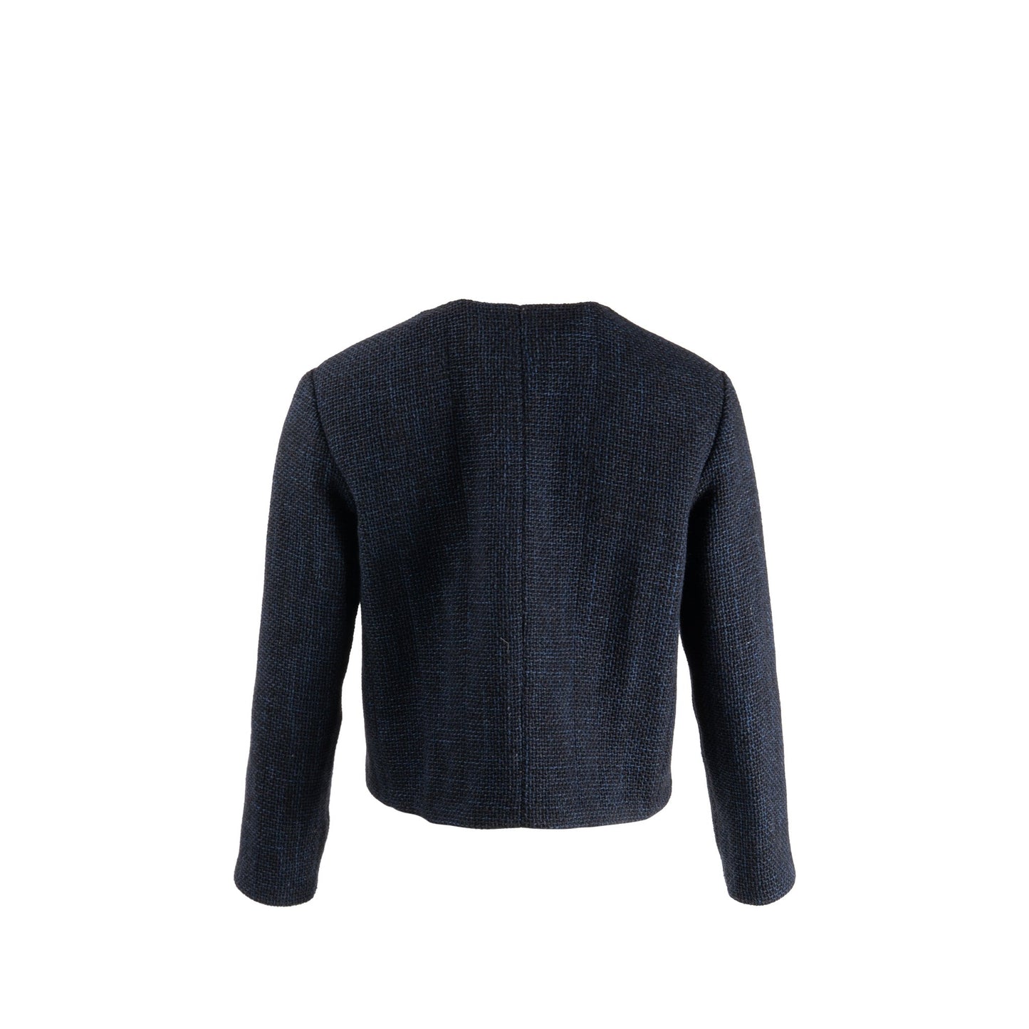 Chanel Size 36 21B Crystal Button Jacket Wool/Polyamide Navy Blue