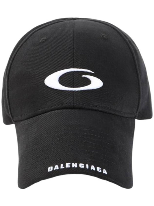 Luxury Balenciaga Embroidered Icon Logo Ball Cap Black