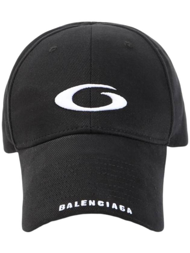 Luxury Balenciaga Embroidered Icon Logo Ball Cap Black