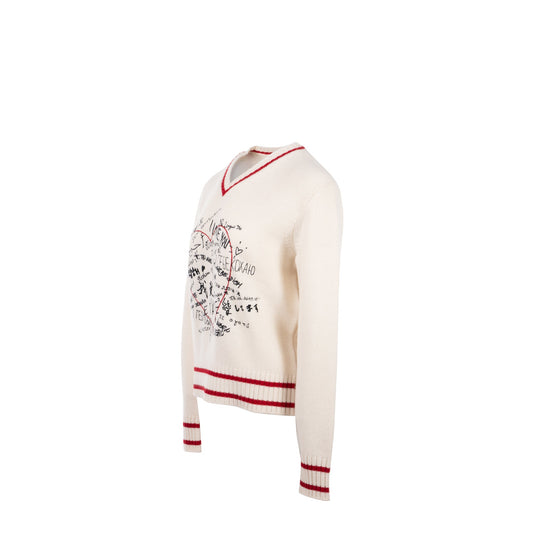 Dior Size 38 Love Knit Sweater Cashmere White