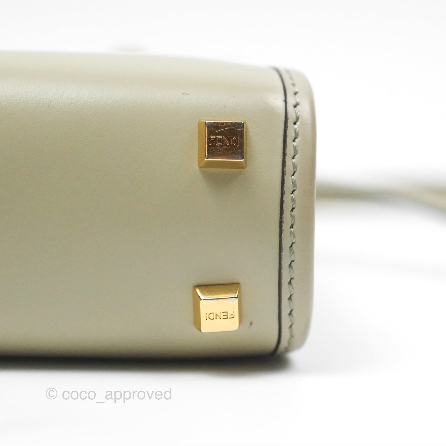 Fendi Mini Sunshine Shopper Bag Green Tea Tortoiseshell-effect Handle