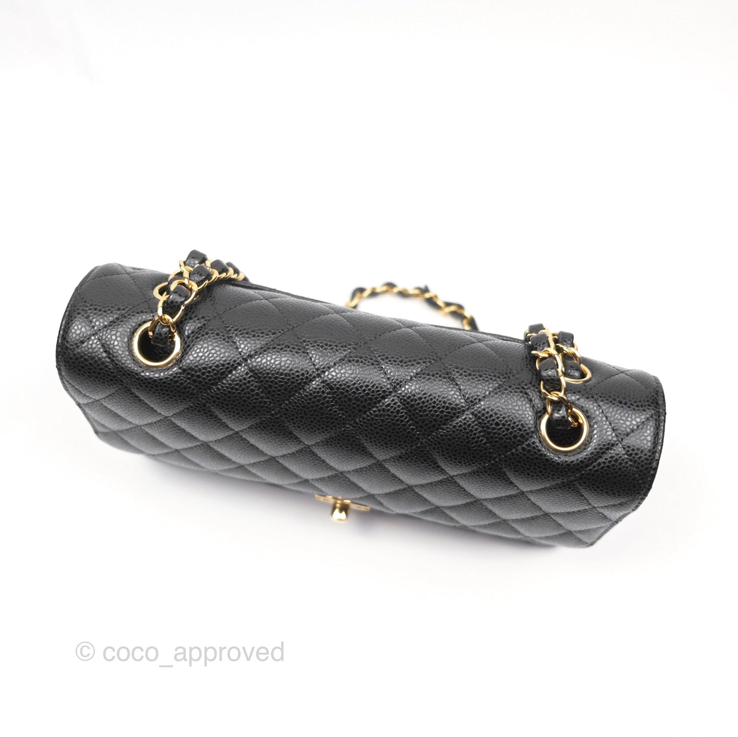 Chanel Classic M/L Medium Flap Quilted Black Caviar Gold Hardware