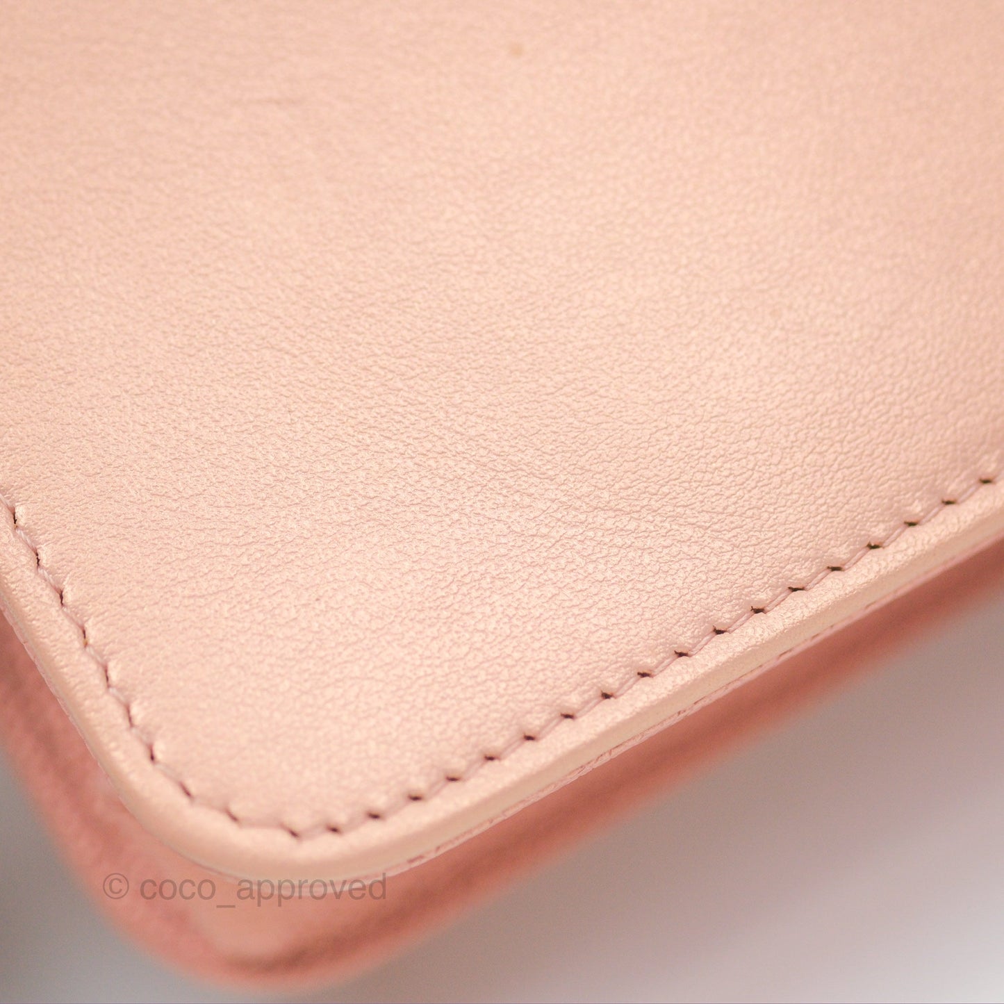 Chanel Mademoiselle Wallet On Chain WOC Chevron Iridescent Pink Caviar Silver Hardware