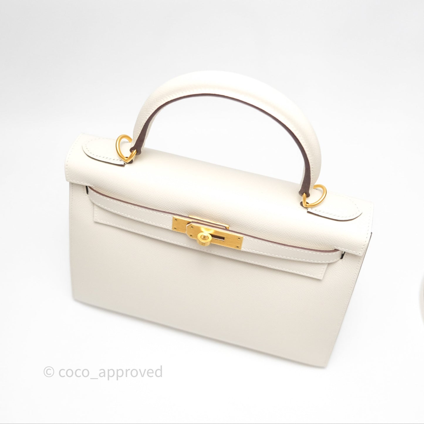 Hermès HSS Sellier Kelly 28 Craie 10 / Amber 9D Epsom Brushed Gold Hardware