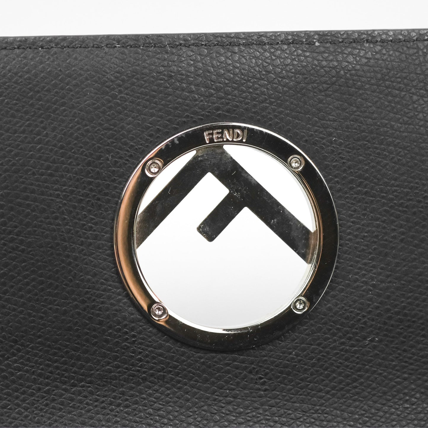 Fendi Kan I Wallet on Chain Black Silver Hardware