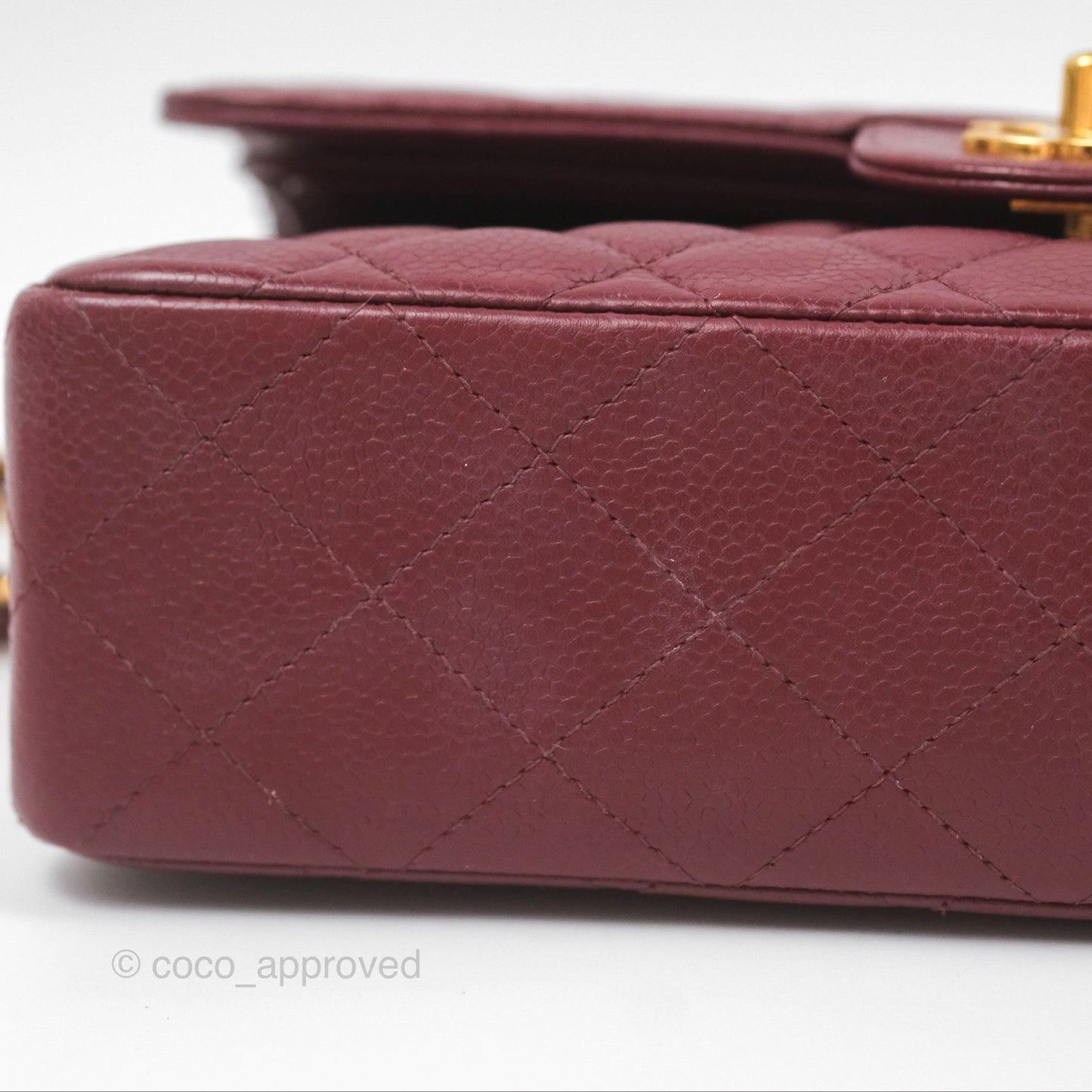 Chanel Vintage Classic Small S/M Flap Burgundy Caviar 24K Gold Hardware