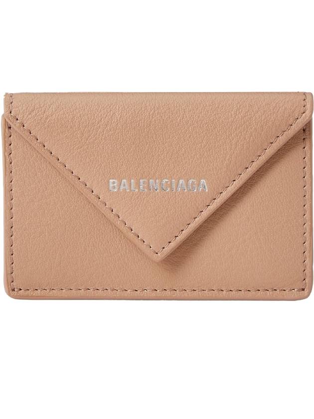 Luxury Balenciaga Papier Mini Half Wallet Beige