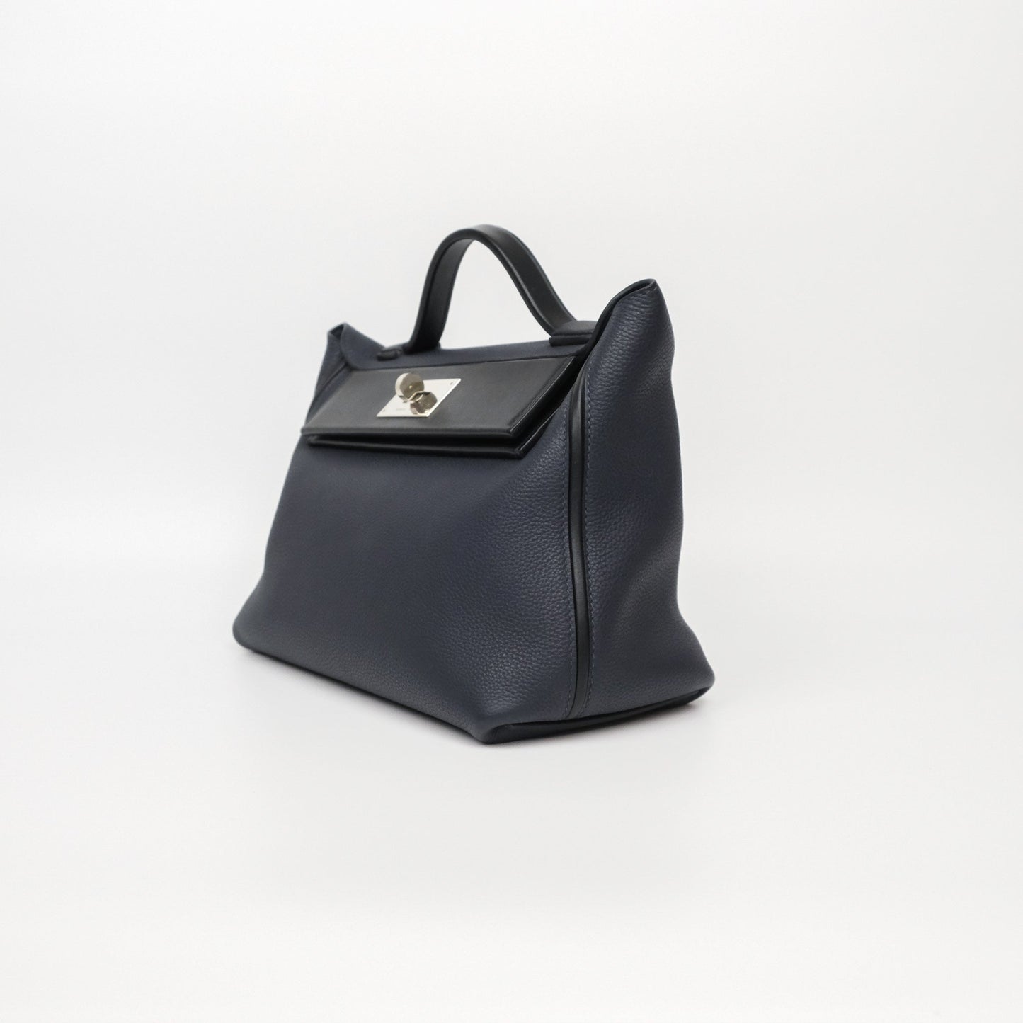 Hermès 24/24 29 Bleu Nuit 2Z / Noir Black 89 Togo/Swift Palladium Hardware