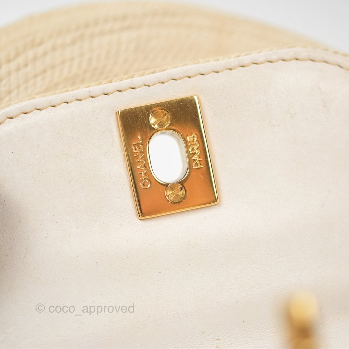 Chanel Vintage Mini Kelly Silk Rope Braided Cream Beige 24K Gold Hardware