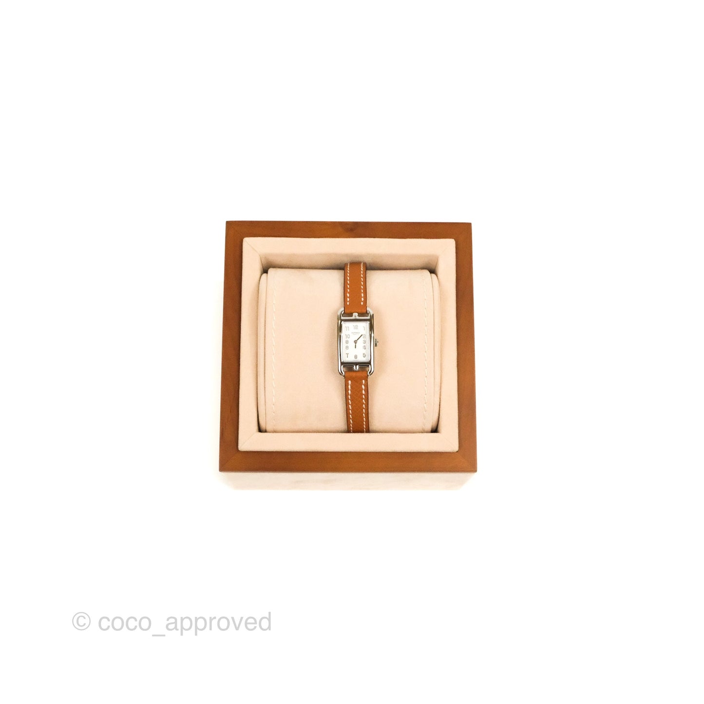 Hermès Nantucket Watch PM Gold Chesnut Epsom Palladium Hardware
