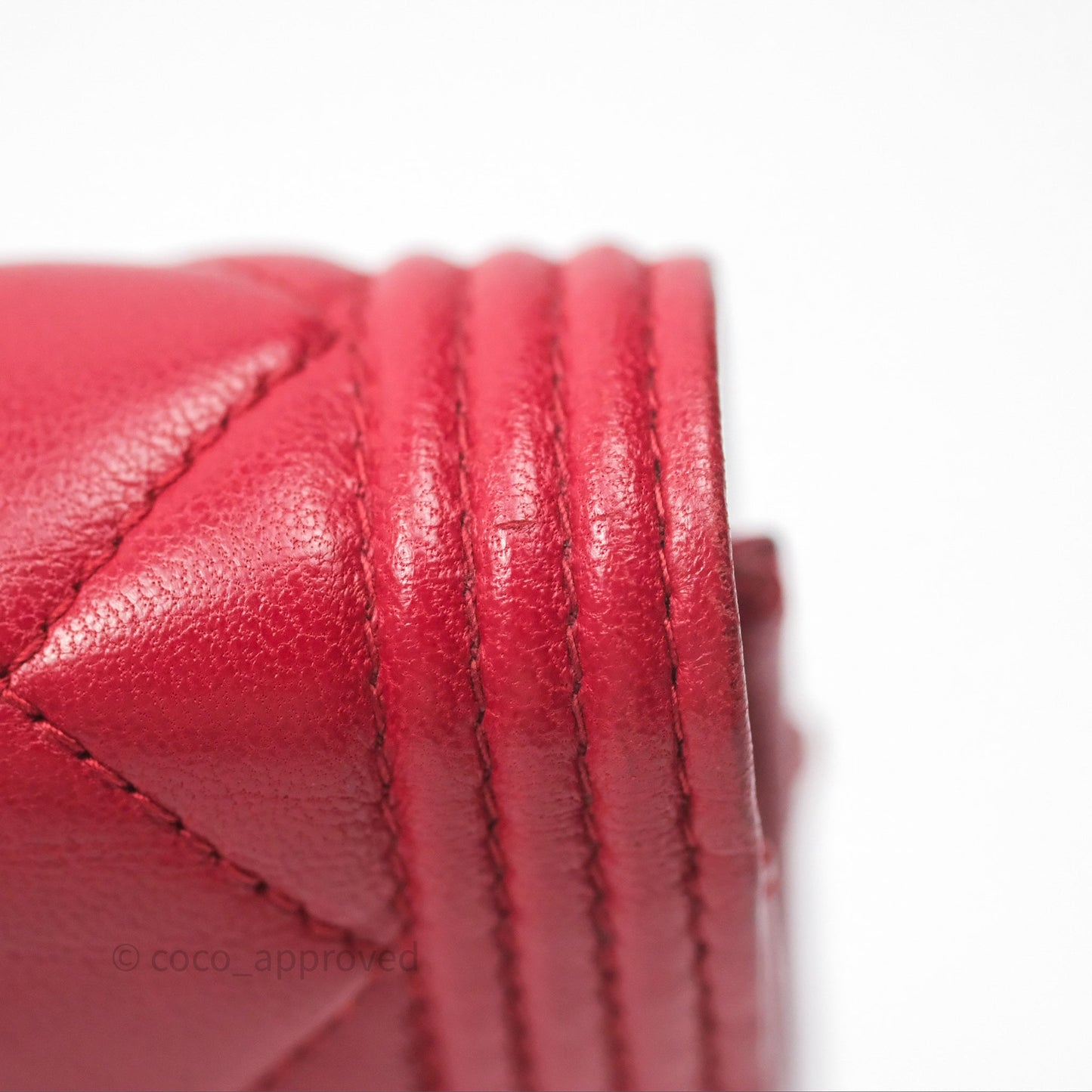 Chanel Boy Wallet on Chain WOC Red Lambskin Ruthenium Hardware