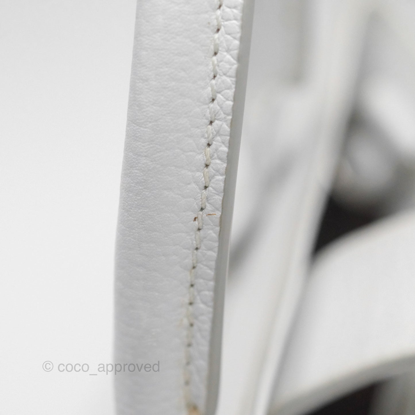 Chanel Mini Neo Executive Shopper Tote White Grained Calfskin Silver Hardware