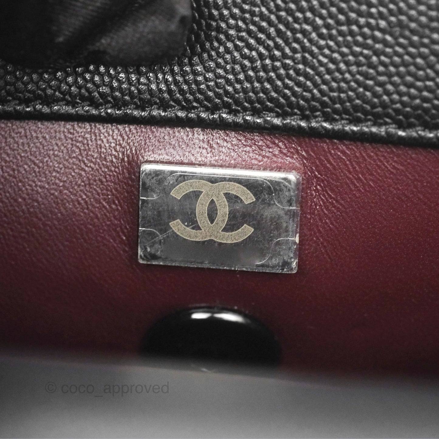 Chanel Small Coco Handle Chevron So Black Caviar