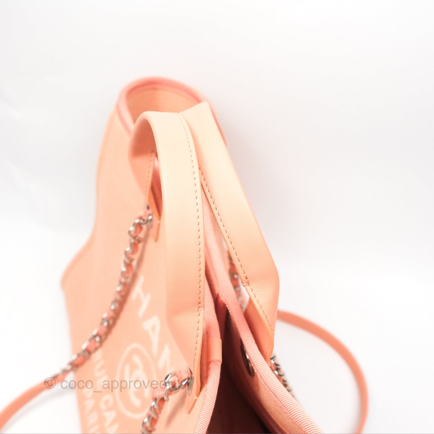 Chanel Large Deauville Coral Clair Canvas