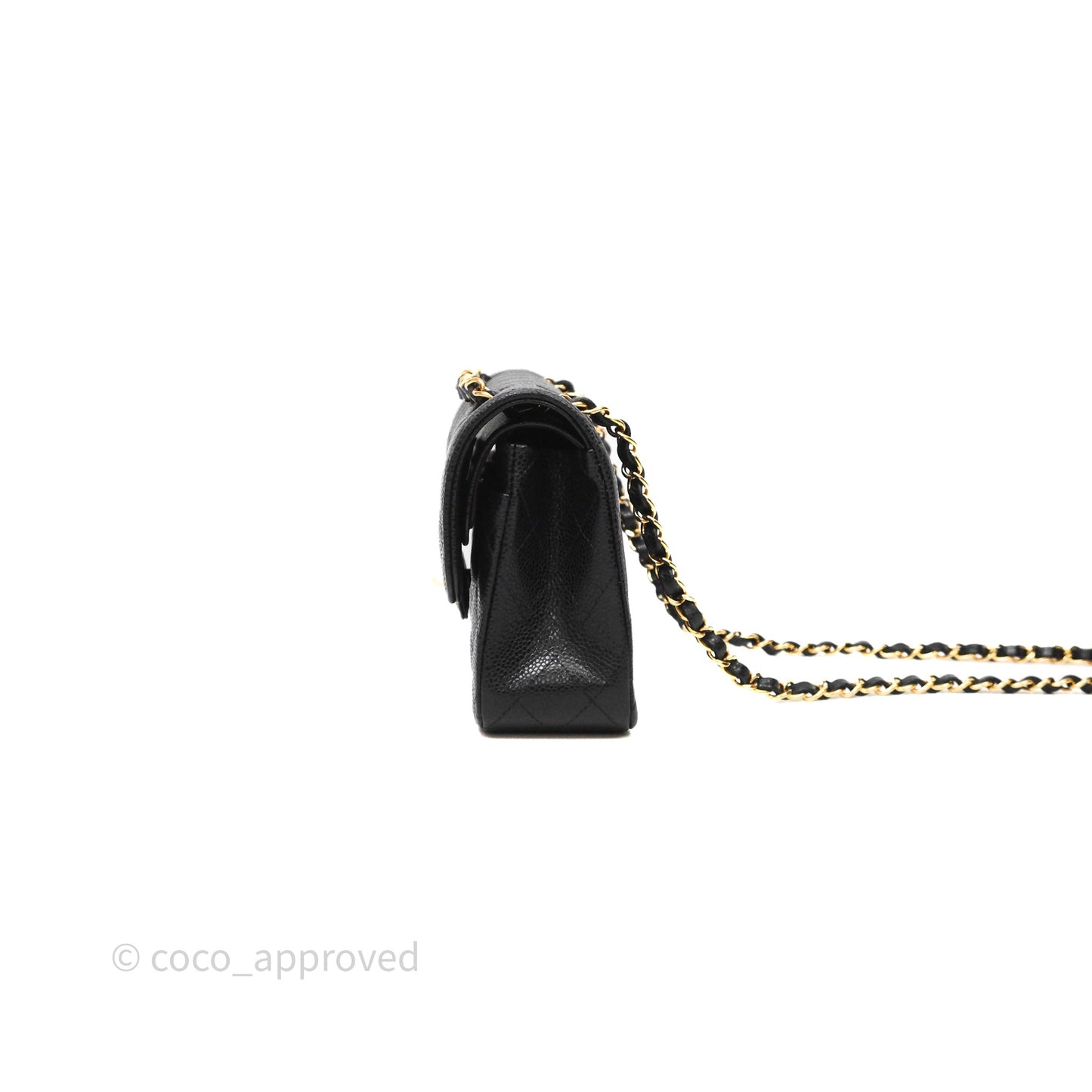 Chanel Small Classic Flap Quilted Black Caviar Gold Hardware