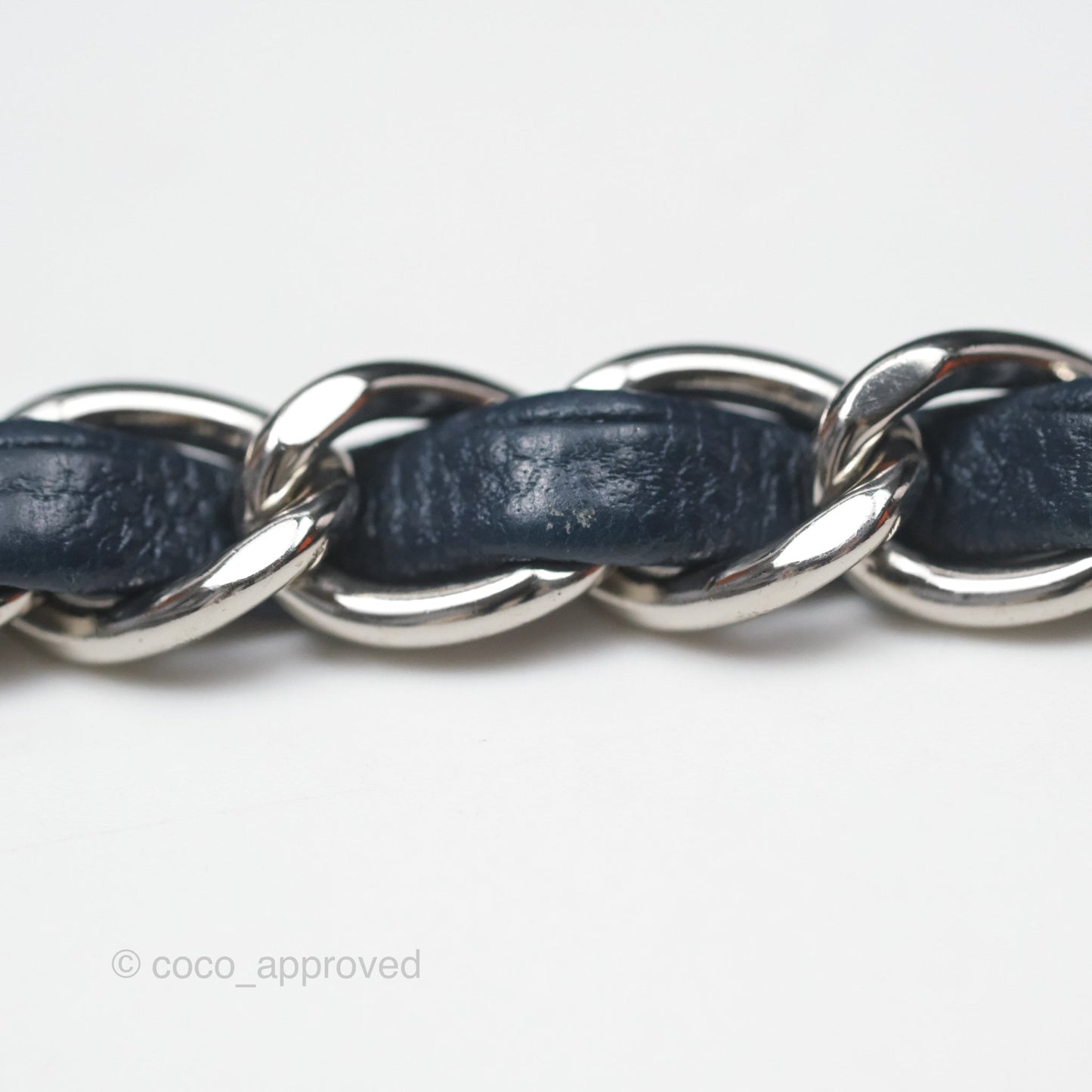 Chanel Mini Square Flap Quilted Navy Caviar Silver Hardware