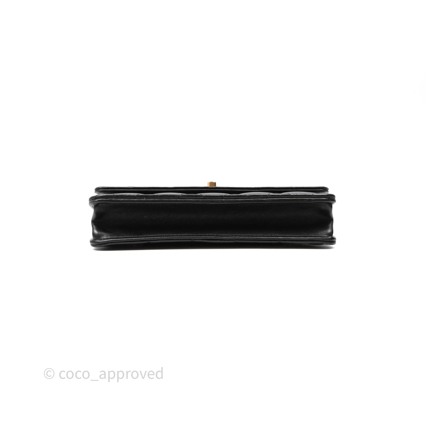Chanel Quilted Pearl Crush Wallet on Chain WOC Black Lambskin Aged Gold Hardware
