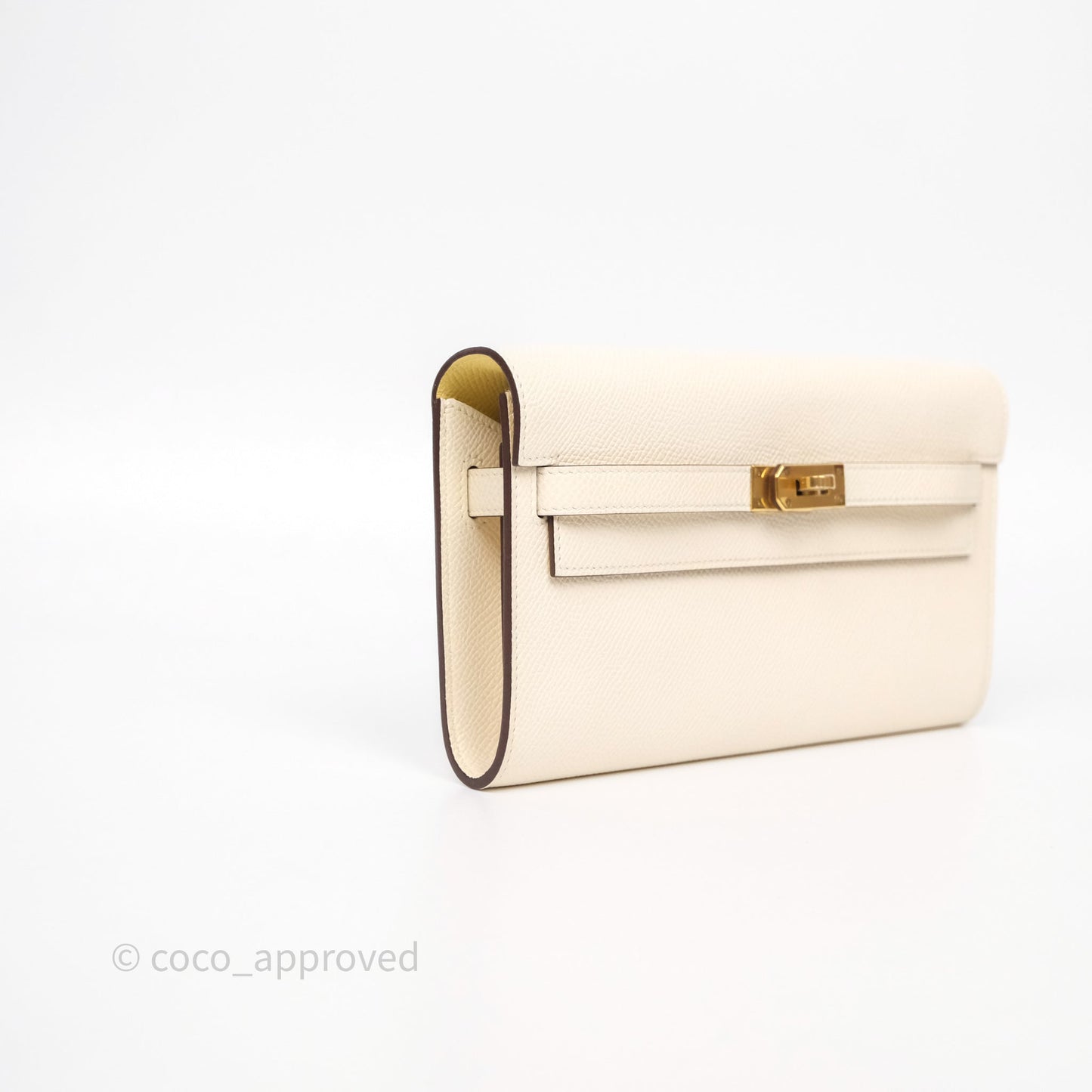 Hermès Kelly To Go Wallet Nata I2/ Jaune Poussin 1Z Epsom Gold Hardware