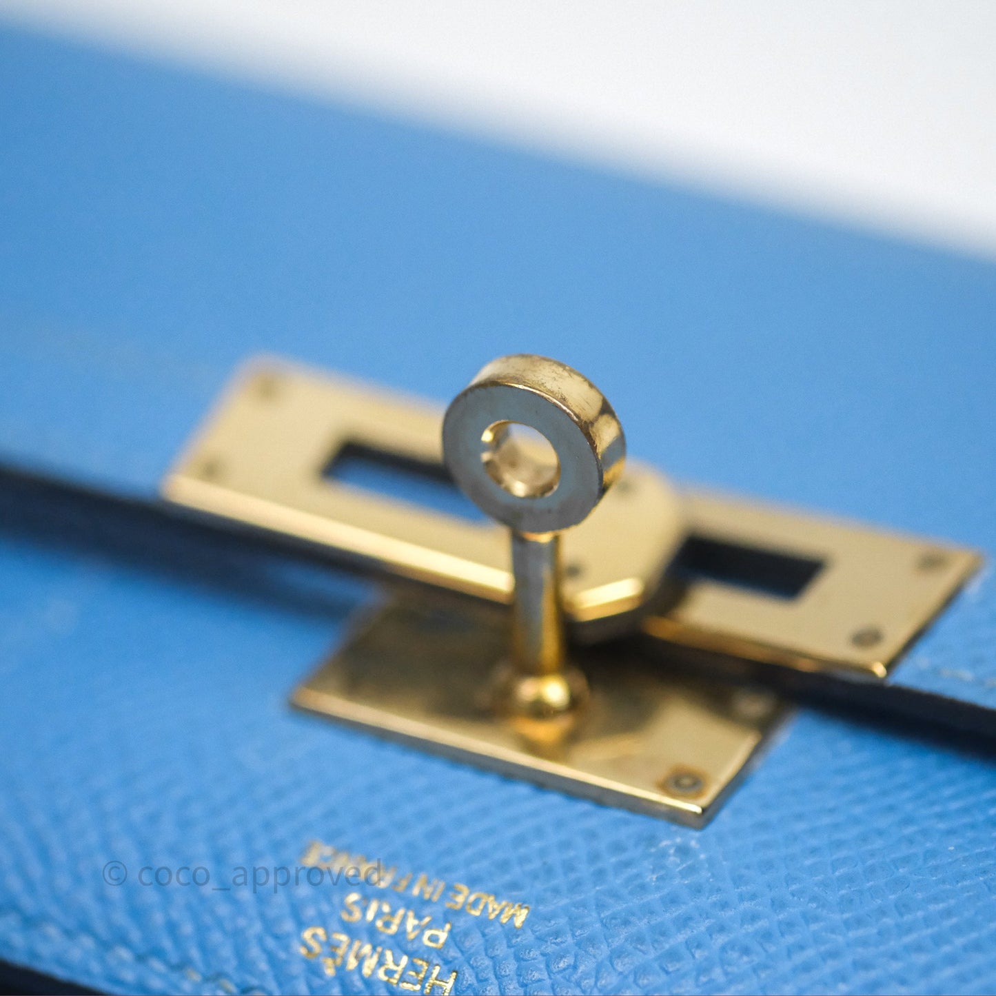 Hermès Kelly Depliant Wallet Blue Epsom Gold Hardware