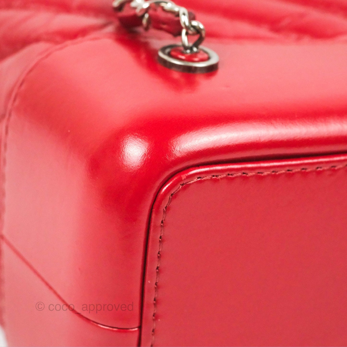 Chanel Small Chevron Gabrielle Backpack Dark Pink Aged Calfskin